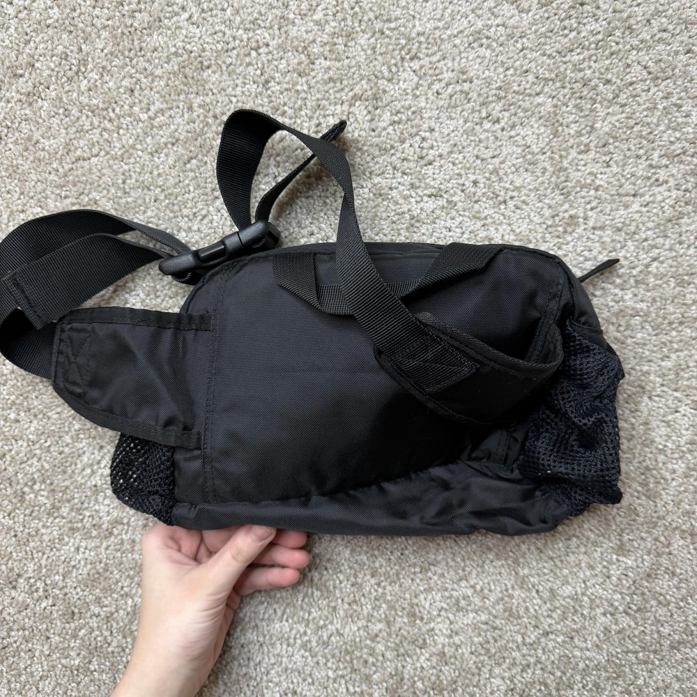 Eddie Bauer Belt Bag Mens Medium Black Nylon Fanny Pack Bottle Pocket Travel - Picture 6 of 7